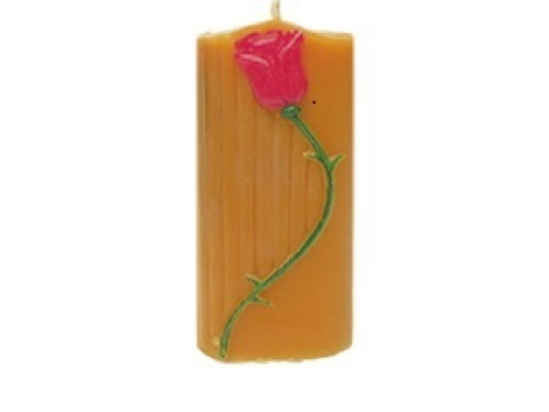 Kerzengießform: Zierkerze mit Rose groß