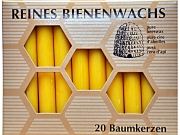 Christbaumkerzen 100% Bienenwachs 20er/Pkg